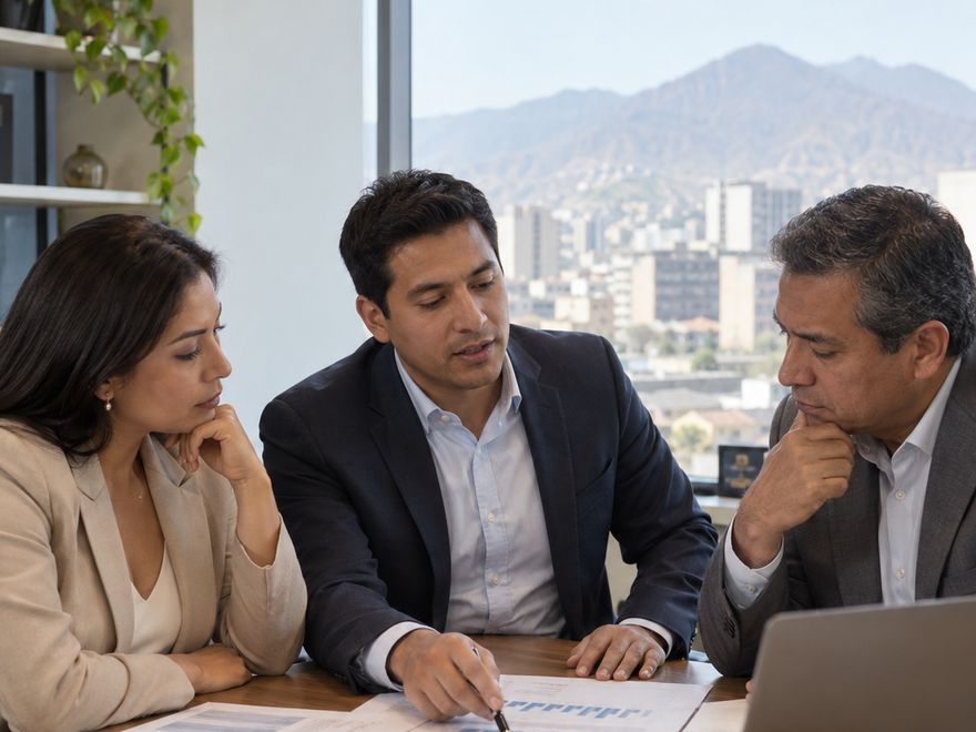 Equipo negociando en una reunión de trabajo